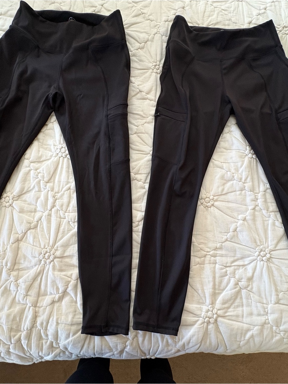 2 pair of Theory Women's Black Performance Joggers with Side Phone Pockets